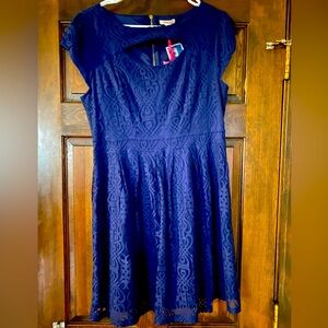 Navy Blue lace dress-size large-nwt